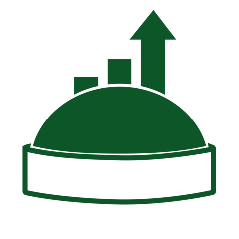 Animated biogas plant icon - increase effect