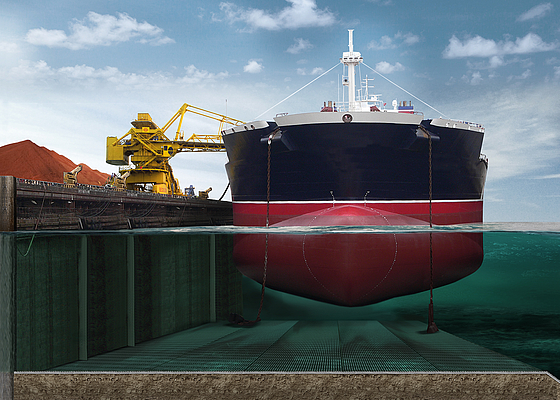 Esteras Incomat® para la protección de anclajes: solución robusta para losas de hormigón contra la socavación en puertos marítimos
