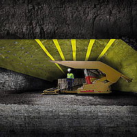 Refuerzo de los techos de los túneles con Minegrid para mayor seguridad y estabilidad