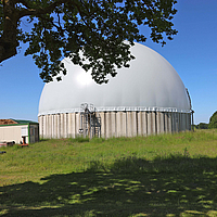 Double membrane gas storage tank, Cogatec, diameter 31 m, volume 6,700 m³
