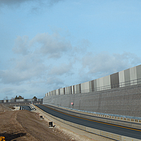 Fortrac Gabion en la barrera antirruido de alta absorción en Alemania