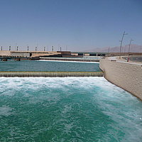 Paisaje de la Laguna del Oasis de Ayla - Proyectos Huesker